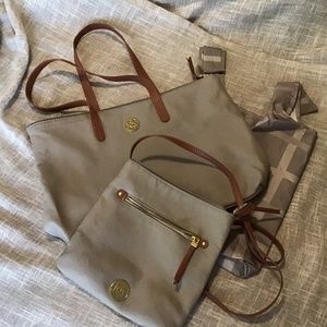 Leather Tote/Handbag & Crossbody Bag Set